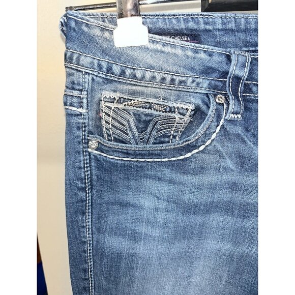 Vigoss The Chelsea Capri Jean Women Size 13/1 4 36X21  9 “ Rise Embroidered - Picture 3 of 10